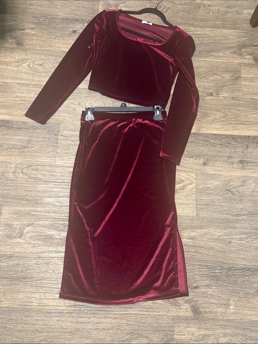 Burgundy Two pieces set - skirt &top